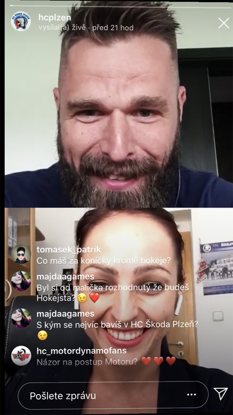 Milan Gulaš odpovídal na dotazy fanoušků v živém vysílání na instagramovém účtu HC Škoda Plzeň.